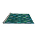 Sideview of Machine Washable Transitional Medium Teal Green Rug, wshpat3828lblu