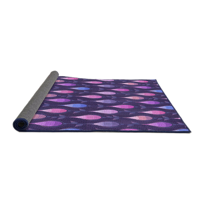 Thickness of Patterned Medium Purple Rug, pat3828pur