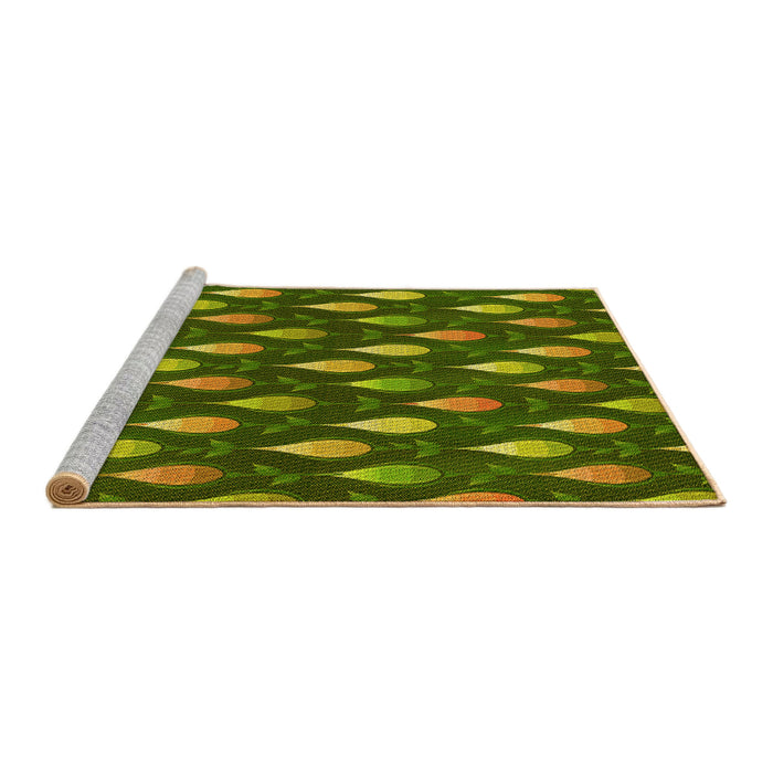 Sideview of Machine Washable Transitional Pistachio Green Rug, wshpat3828yw