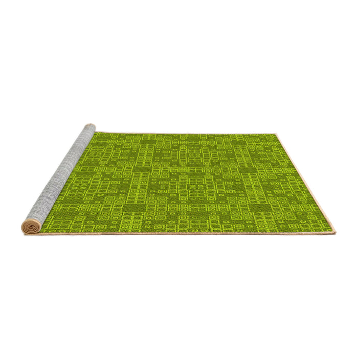 Sideview of Machine Washable Transitional Pistachio Green Rug, wshpat3829yw