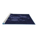 Sideview of Machine Washable Transitional Black Rug, wshpat383blu