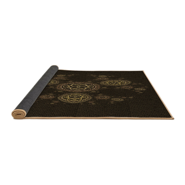 Thickness of Patterned Black Rug, pat383brn