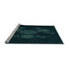 Sideview of Machine Washable Transitional Black Rug, wshpat383lblu