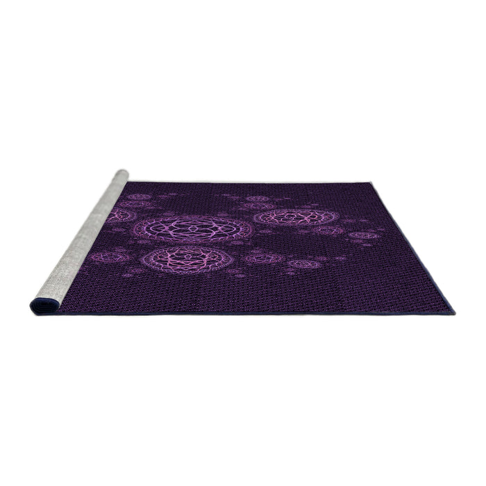 Sideview of Machine Washable Transitional Purple Rug, wshpat383pur