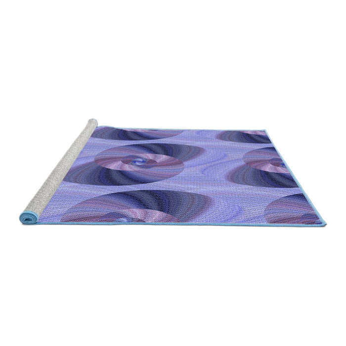 Sideview of Machine Washable Transitional Deep Periwinkle Purple Rug, wshpat3830blu