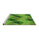 Sideview of Machine Washable Transitional Green Rug, wshpat3830grn