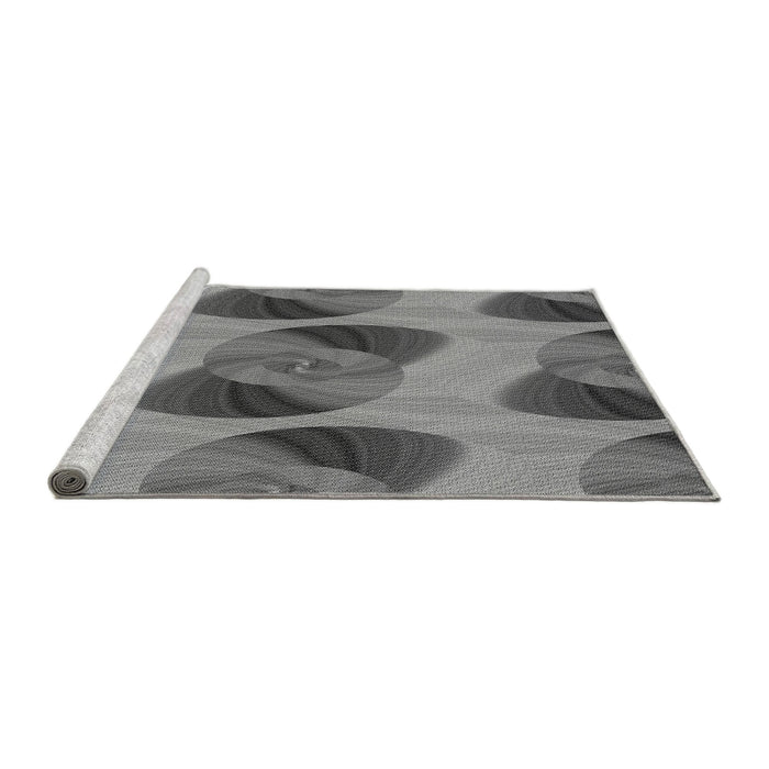 Sideview of Machine Washable Transitional Grey Gray Rug, wshpat3830gry