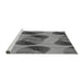 Sideview of Machine Washable Transitional Grey Gray Rug, wshpat3830gry