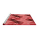 Sideview of Machine Washable Transitional Red Rug, wshpat3830rd