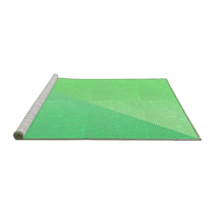 Sideview of Machine Washable Transitional Green Rug, wshpat3831grn