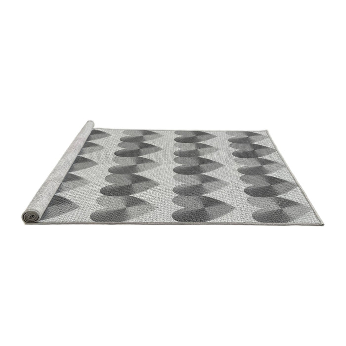 Sideview of Machine Washable Transitional Platinum Gray Rug, wshpat3832gry