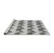 Sideview of Machine Washable Transitional Platinum Gray Rug, wshpat3832gry