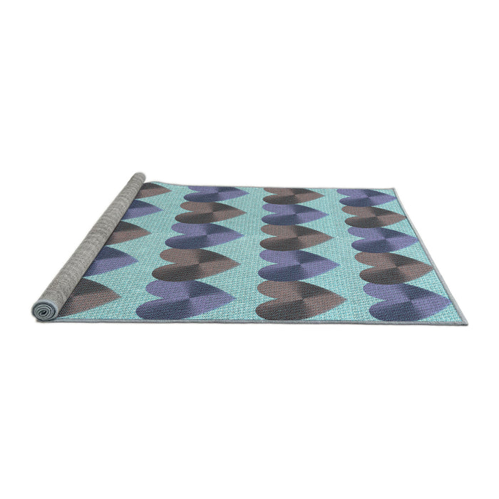 Sideview of Machine Washable Transitional Purple Rug, wshpat3832lblu
