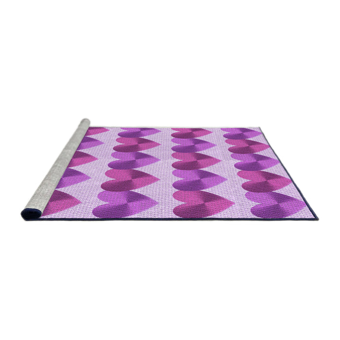 Sideview of Machine Washable Transitional Pastel Purple Pink Rug, wshpat3832pur