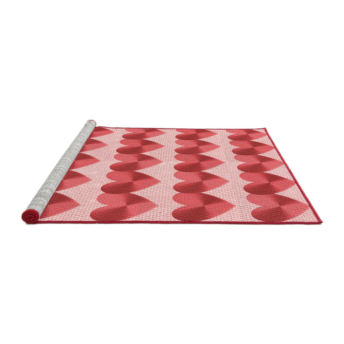 Sideview of Machine Washable Transitional Pastel Pink Rug, wshpat3832rd