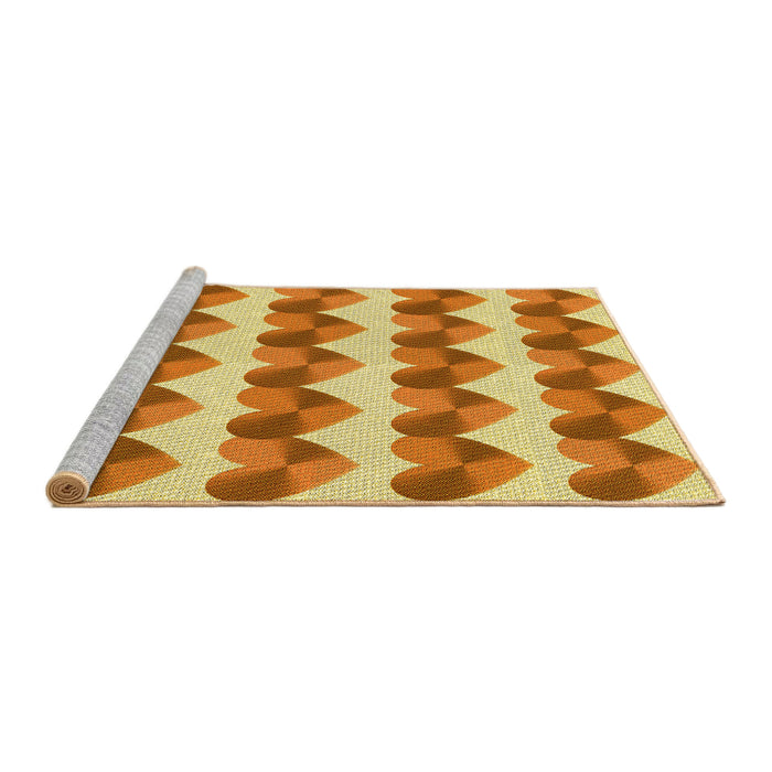 Sideview of Machine Washable Transitional Orange Red Orange Rug, wshpat3832yw