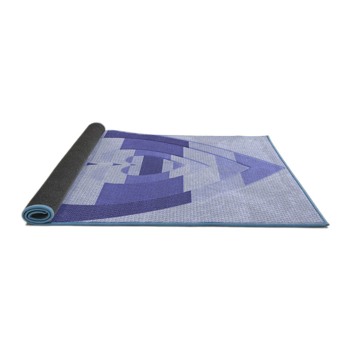 Thickness of Patterned Blue Rug, pat3833blu