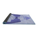 Thickness of Patterned Blue Rug, pat3833blu