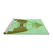 Sideview of Machine Washable Transitional Green Rug, wshpat3833grn