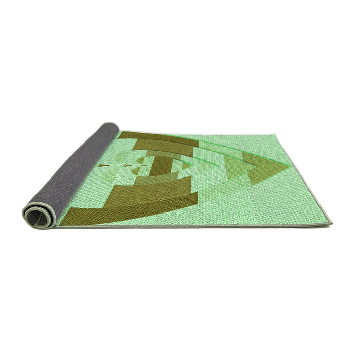 Thickness of Patterned Green Rug, pat3833grn