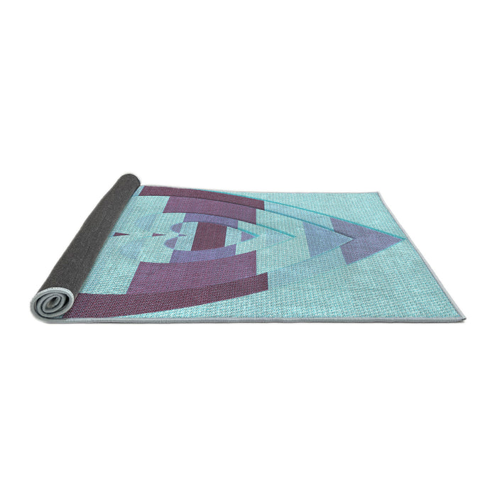 Thickness of Patterned Light Purple Blue Rug, pat3833lblu
