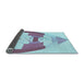 Thickness of Patterned Light Purple Blue Rug, pat3833lblu