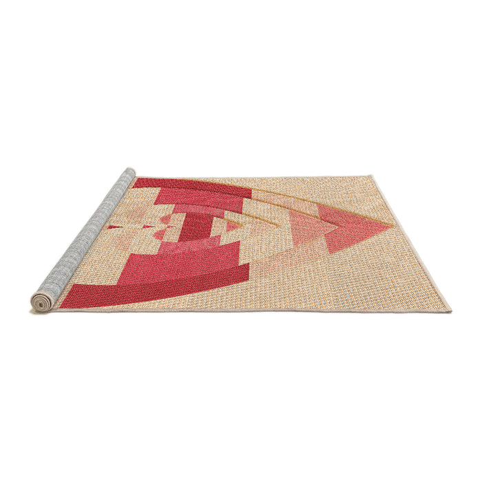Sideview of Machine Washable Transitional Bright Orange Rug, wshpat3833org