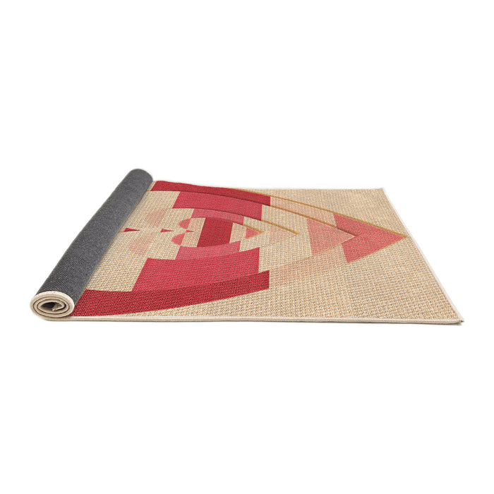 Thickness of Patterned Bright Orange Rug, pat3833org
