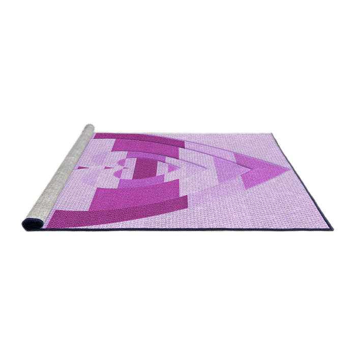 Sideview of Machine Washable Transitional Blossom Pink Rug, wshpat3833pur