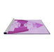 Sideview of Machine Washable Transitional Blossom Pink Rug, wshpat3833pur