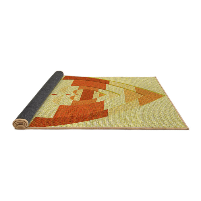 Thickness of Patterned Neon Orange Rug, pat3833yw