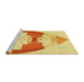 Sideview of Machine Washable Transitional Neon Orange Rug, wshpat3833yw