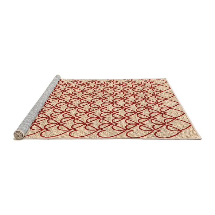 Sideview of Machine Washable Transitional Bright Orange Rug, wshpat3834org