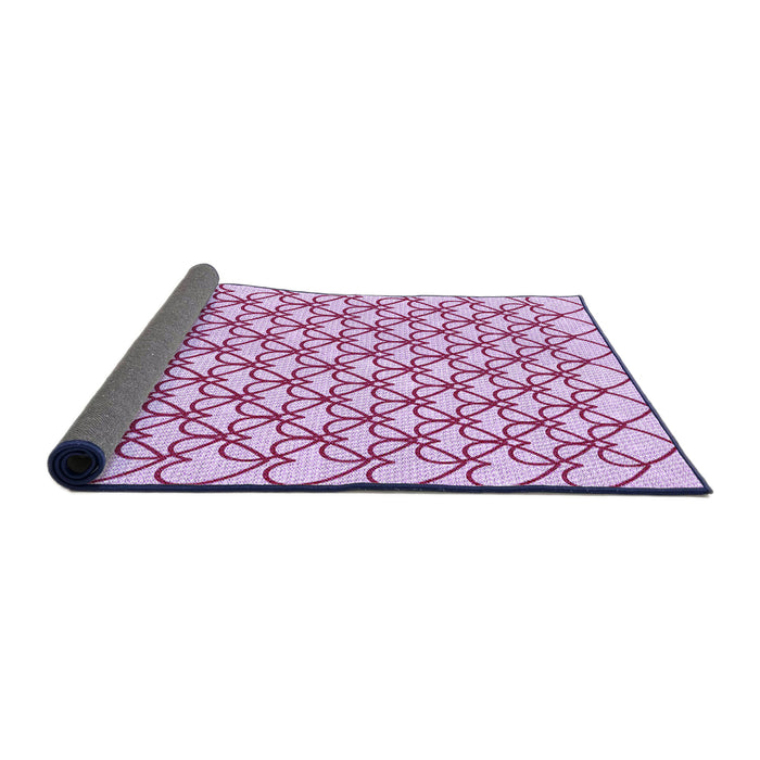 Thickness of Patterned Magenta Pink Rug, pat3834pur