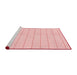 Sideview of Machine Washable Transitional Pastel Red Pink Rug, wshpat3835rd