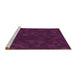 Sideview of Machine Washable Transitional Dark Raspberry Purple Rug, wshpat3836brn