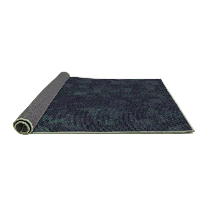 Thickness of Patterned Night Blue Rug, pat3836grn