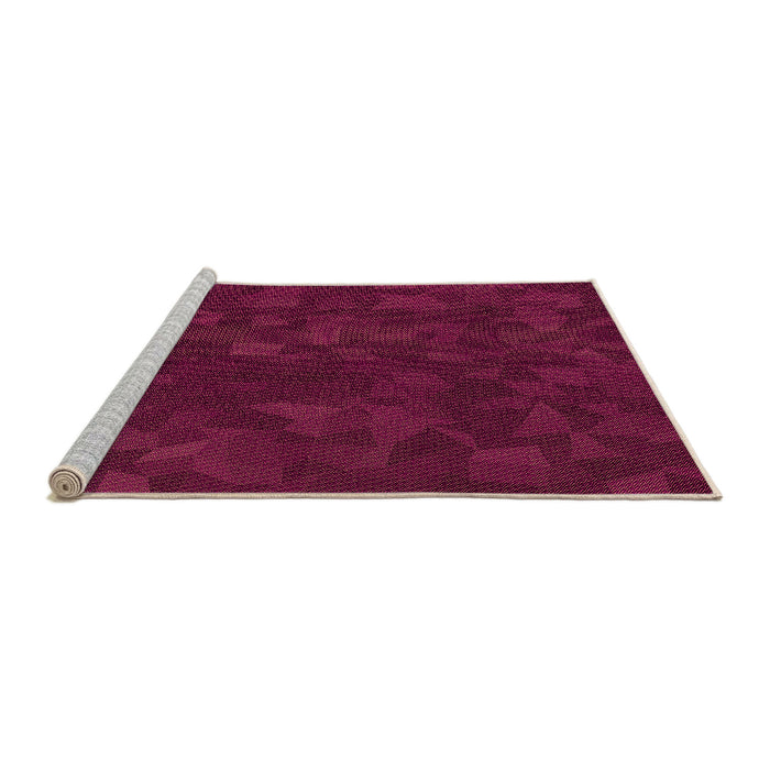 Sideview of Machine Washable Transitional Raspberry Red Rug, wshpat3836org