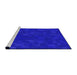 Sideview of Machine Washable Transitional Blue Rug, wshpat3836pur