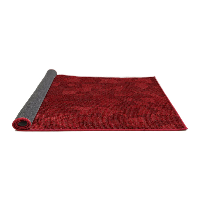 Thickness of Patterned Crimson Red Rug, pat3836rd