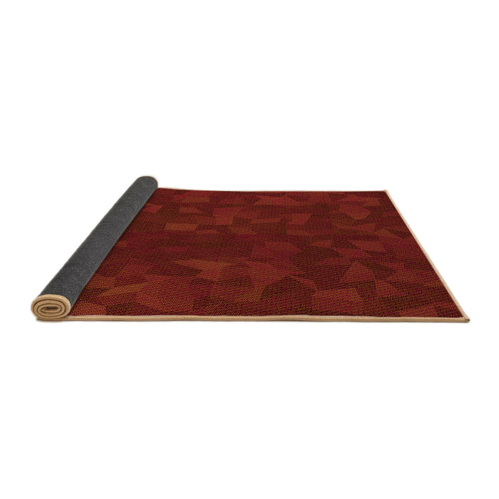 Thickness of Patterned Cranberry Red Rug, pat3836yw