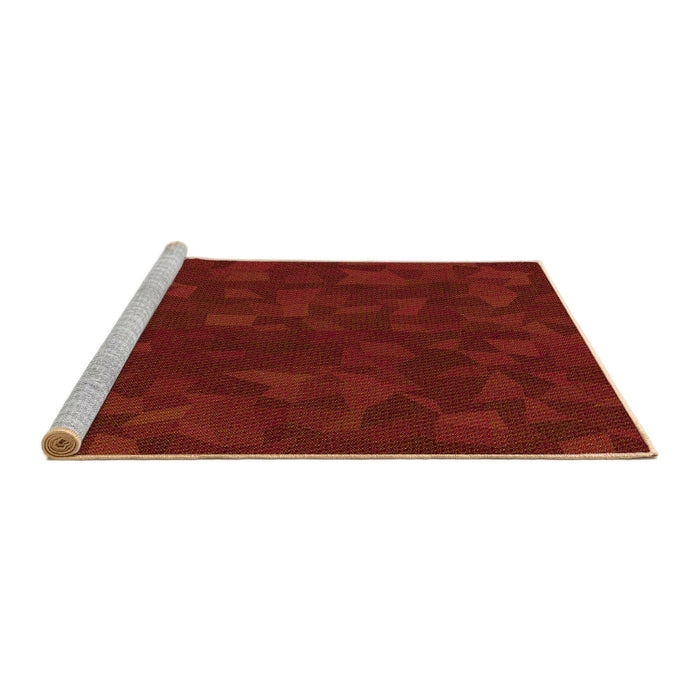 Sideview of Machine Washable Transitional Cranberry Red Rug, wshpat3836yw