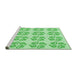 Sideview of Machine Washable Transitional Green Rug, wshpat3838grn