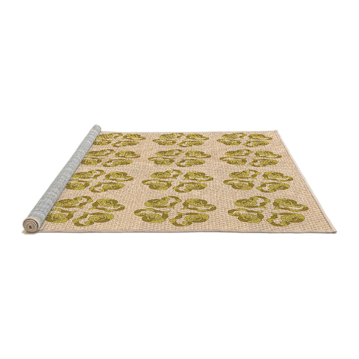 Sideview of Machine Washable Transitional Golden Blonde Gold Rug, wshpat3838org