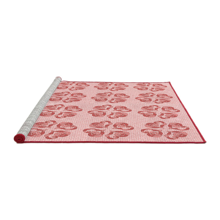 Sideview of Machine Washable Transitional Light Red Pink Rug, wshpat3838rd