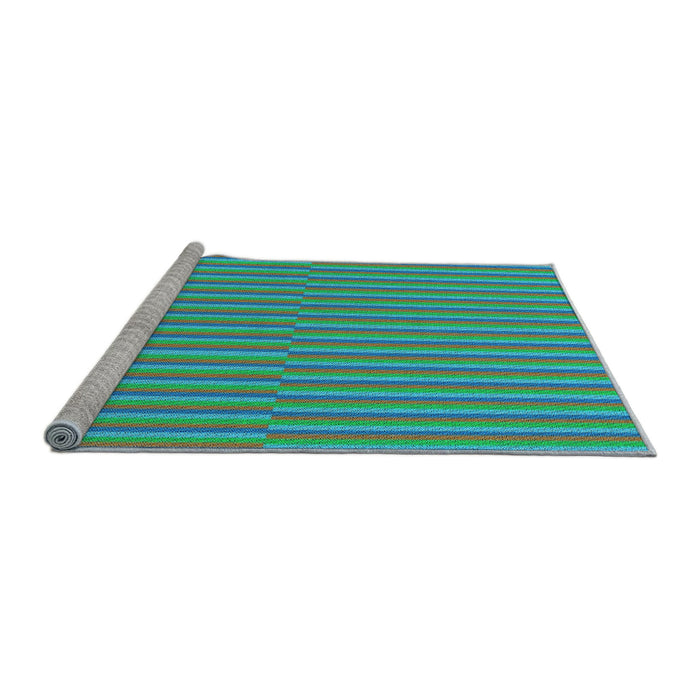 Sideview of Machine Washable Transitional Green Rug, wshpat3839lblu