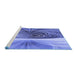 Sideview of Machine Washable Transitional Sky Blue Rug, wshpat384blu