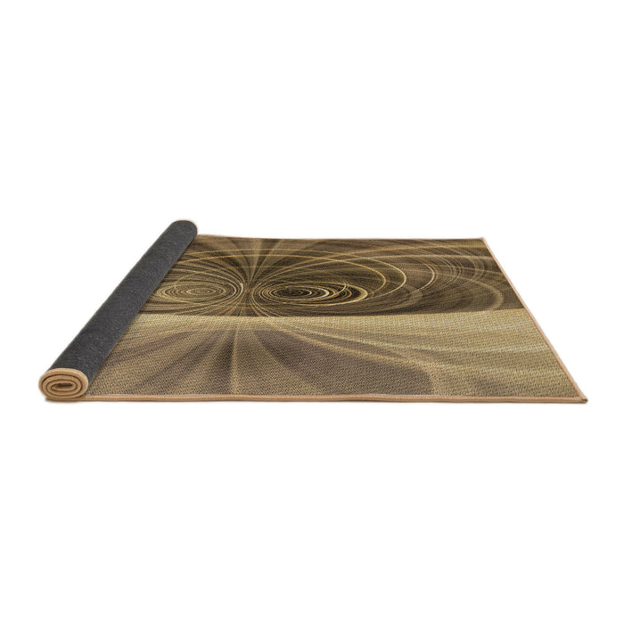 Thickness of Patterned Red Brown Rug, pat384brn