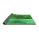 Thickness of Patterned Green Rug, pat384grn