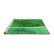 Sideview of Machine Washable Transitional Green Rug, wshpat384grn